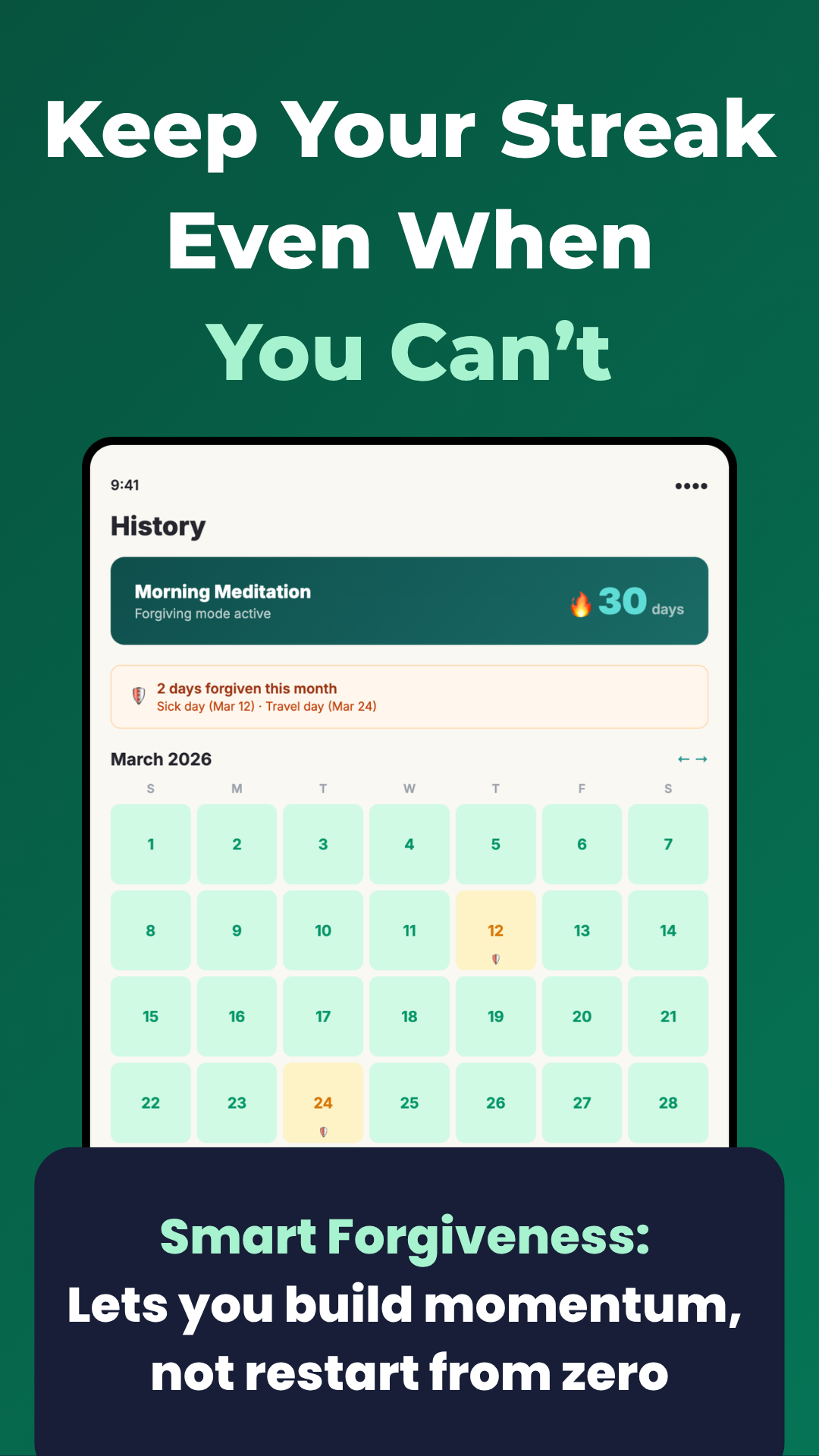 Keep your streak even when you can't